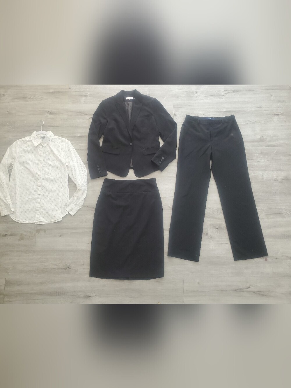 Lot Of 4 SkitSuit Blazer Pencil Skirt Pants Button Up Shirt Skirtsuit Bundle Set